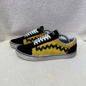 Vans X Peanuts Old Skool Charlie Brown Yellow Black Sneakers Men's Size 11